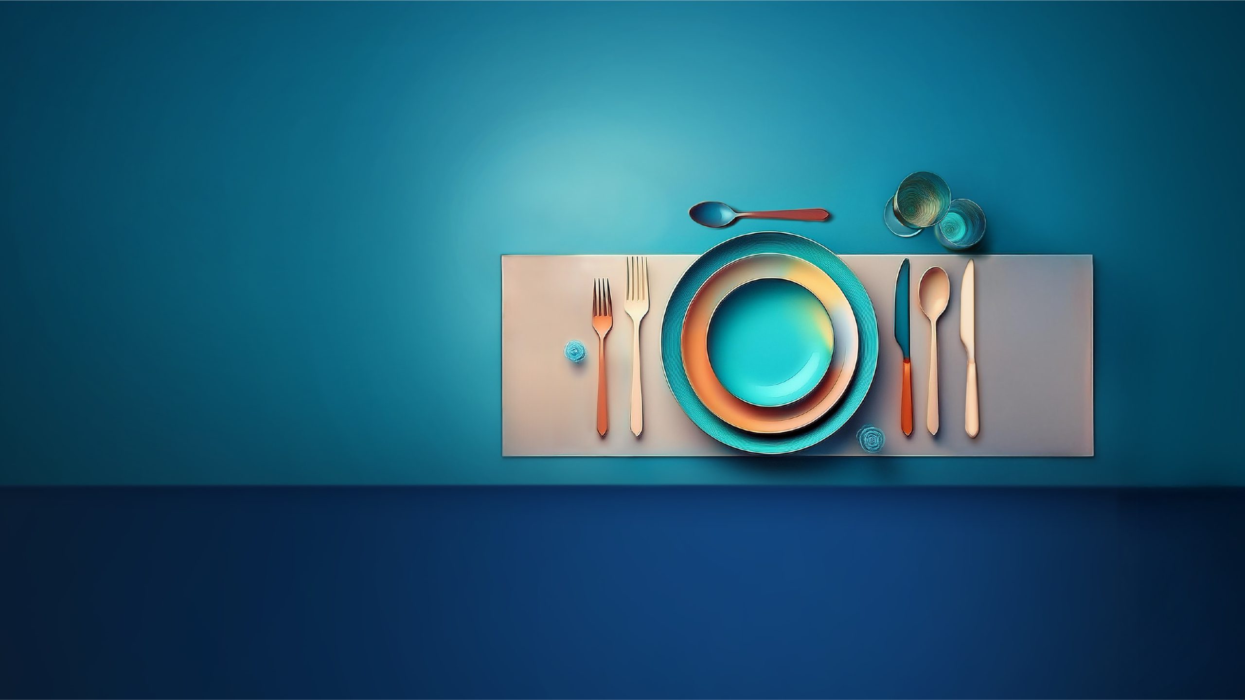 Illustration zeigt einen eingedeckten Platz am Tisch